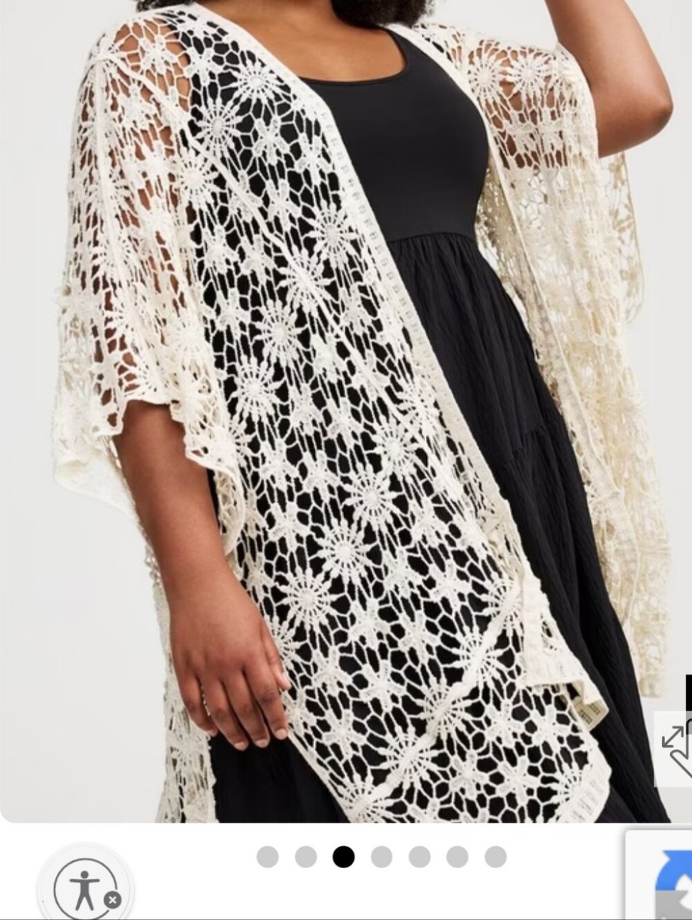 NWT Torrid Cream Crochet Floral Ruana Boho Top One Size